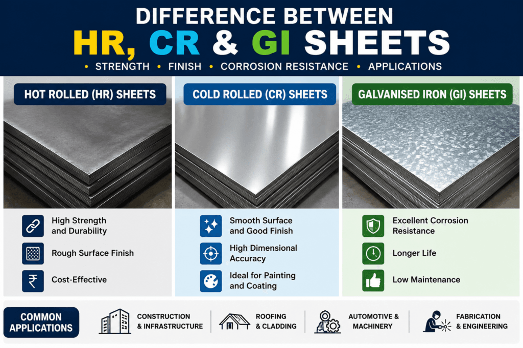 difference between hr cr and gi sheets